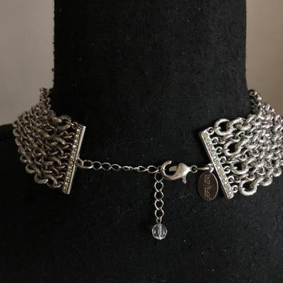 Beautiful very nice White House Black market Silvertone, multi layer, chain statement, necklace