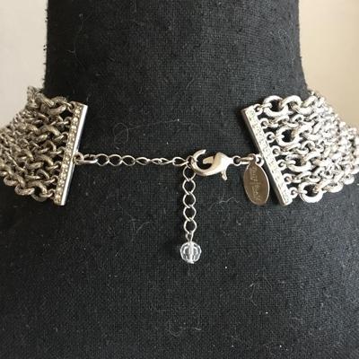 Beautiful very nice White House Black market Silvertone, multi layer, chain statement, necklace