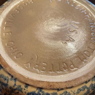 Blue sponge pottery and stars bowls