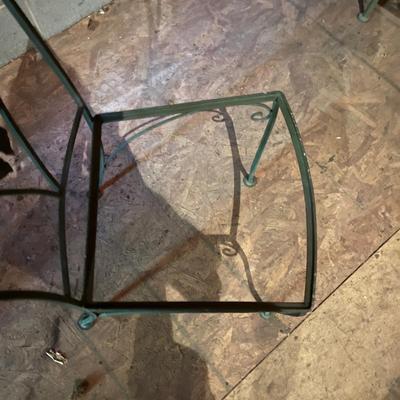 Wrought Iron Glass Top Table With Four Matching Chairs (BW-MG)