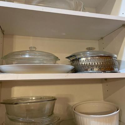 Clear, glass wine, glasses, and baking items
