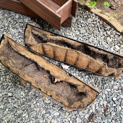 Two Wooden & Two Metal/Lined Flower Planter Boxes (BW-RG)