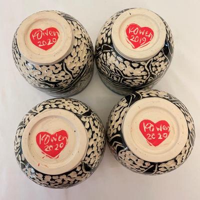 Local Artist Katherine Owen Sgraffito Mug Set (K-SS)