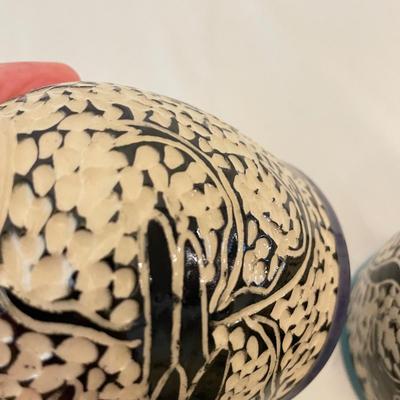 Local Artist Katherine Owen Sgraffito Mug Set (K-SS)