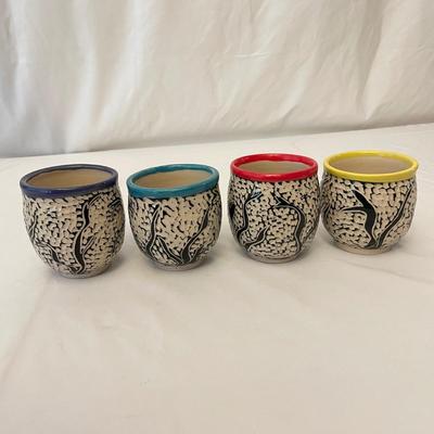 Local Artist Katherine Owen Sgraffito Mug Set (K-SS)