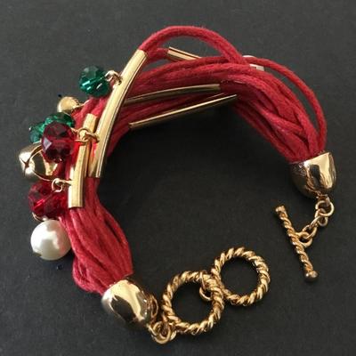 Beautiful Christmas holiday toggle bracelet