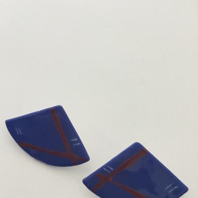 Blue with red stripes fashion earrings