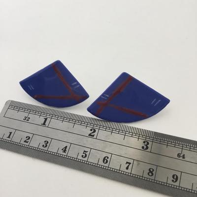 Blue with red stripes fashion earrings