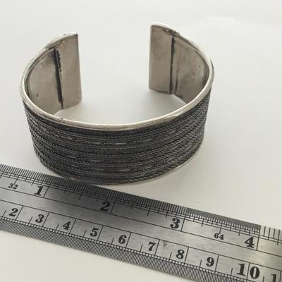 Silver tone unmarked cuff