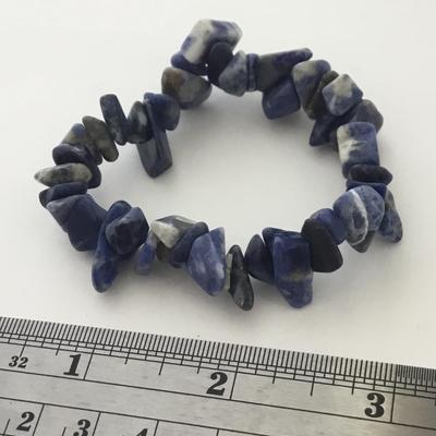 Blue stone type stretchy bracelet