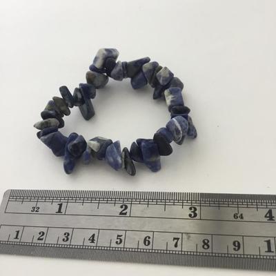 Blue stone type stretchy bracelet