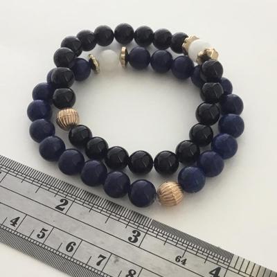 Black and blue beaded fashion bracelets