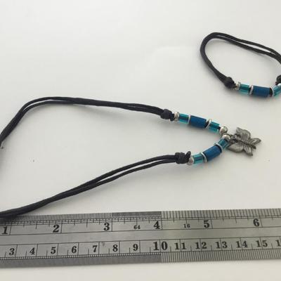 Necklace and bracelet matching cord type necklace