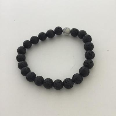 Black beaded unique stretchy bracelet