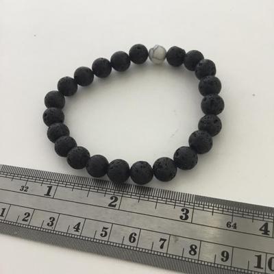 Black beaded unique stretchy bracelet