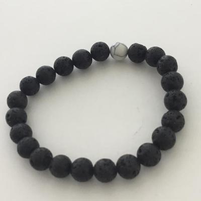 Black beaded unique stretchy bracelet