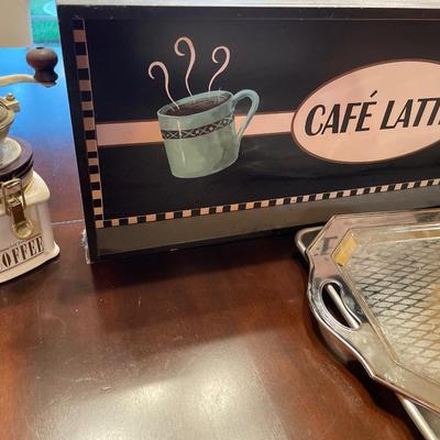 Platters and coffee grinder