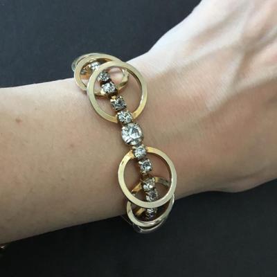 Beautiful very nice mid-century rhinestone tennis bracelet