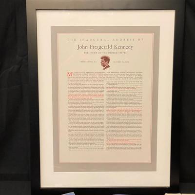 Framed JFK Inaugural Address, Books & Magazines (LR-SS)