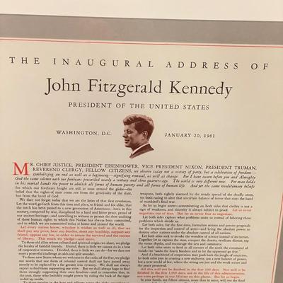 Framed JFK Inaugural Address, Books & Magazines (LR-SS)