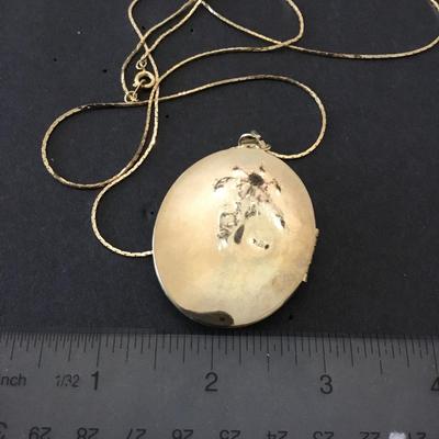 Large vintage, locket necklace, gold toned, good condition