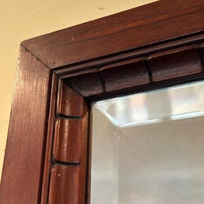 Vintage Mahogany Beveled Wall Mirror