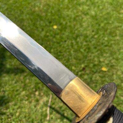 Katana Style Samurai Sword with Black Saya & Dragon Tsuba