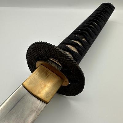 Katana Style Samurai Sword with Black Saya & Dragon Tsuba