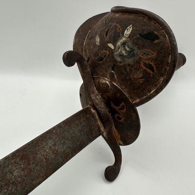 19th-Century Spanish Cavalry Sabre – Etched Blade & Floral Cup Guard (See description)