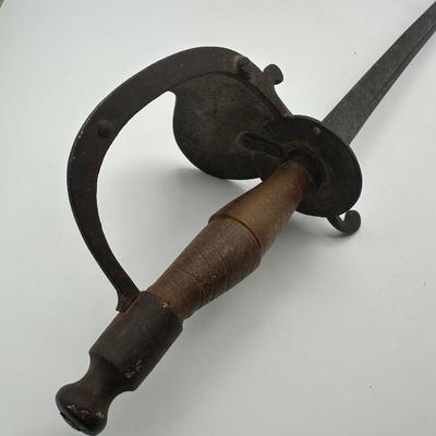 19th-Century Spanish Cavalry Sabre – Etched Blade & Floral Cup Guard (See description)