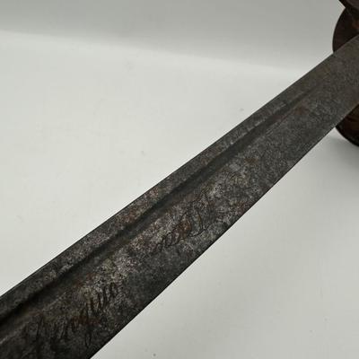 19th-Century Spanish Cavalry Sabre – Etched Blade & Floral Cup Guard (See description)