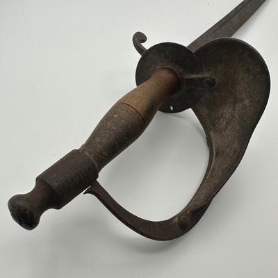 19th-Century Spanish Cavalry Sabre – Etched Blade & Floral Cup Guard (See description)