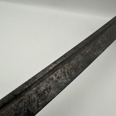 19th-Century Spanish Cavalry Sabre – Etched Blade & Floral Cup Guard (See description)