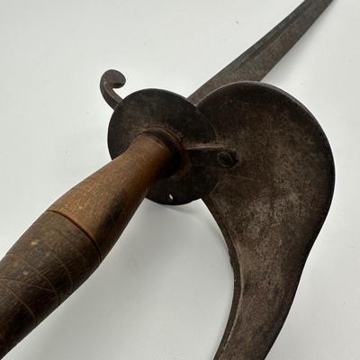 19th-Century Spanish Cavalry Sabre – Etched Blade & Floral Cup Guard (See description)