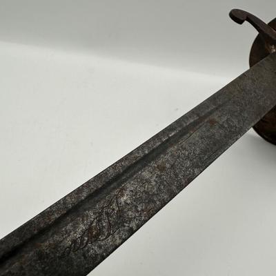 19th-Century Spanish Cavalry Sabre – Etched Blade & Floral Cup Guard (See description)