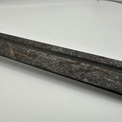 19th-Century Spanish Cavalry Sabre – Etched Blade & Floral Cup Guard (See description)