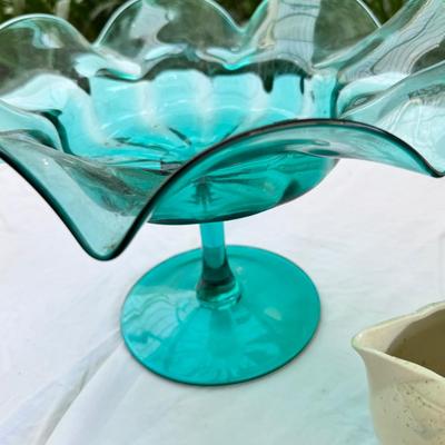 Fostoria Juice glasses, Tea pots, Large glass bowls