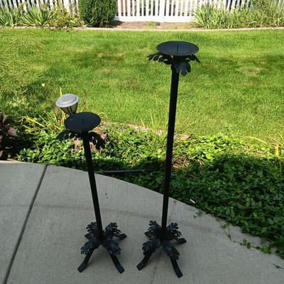 ADJUSRABLE MULTI CANDLE HOLDER AND 2 TALL CANDLE HOLDERS