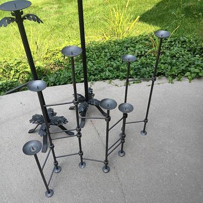 ADJUSRABLE MULTI CANDLE HOLDER AND 2 TALL CANDLE HOLDERS