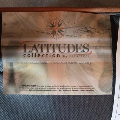 LATITUDES LEATHER TUFTED CHAIR AND OTTOMAN
