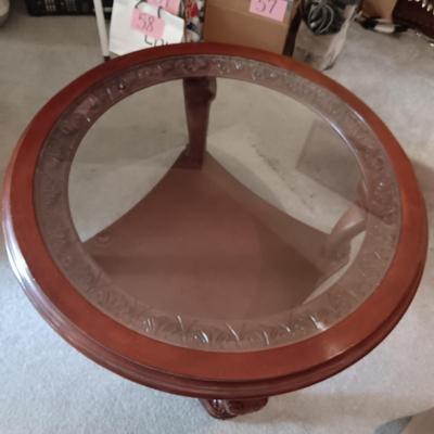 ROUND GLASS TOP COFFEE TABLE