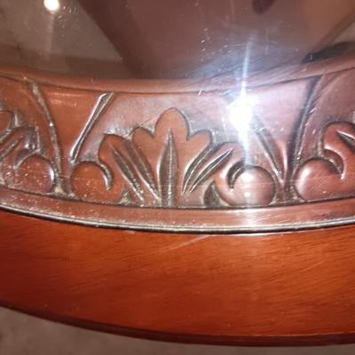 ROUND GLASS TOP COFFEE TABLE