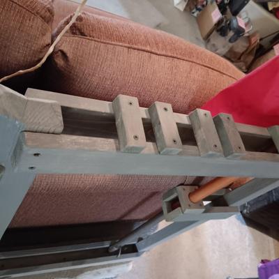 HANDCRAFTED STAND FOR SWORDS, SPEARS, BOWS, ETC AND A LARGE BOW, DRAGON SLAYER, FLAG AND POLE PLUS MORE