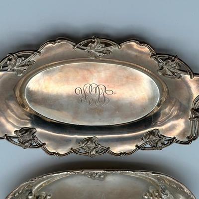 Set of 3 Ornate Sterling Serving Bowls with Monogram