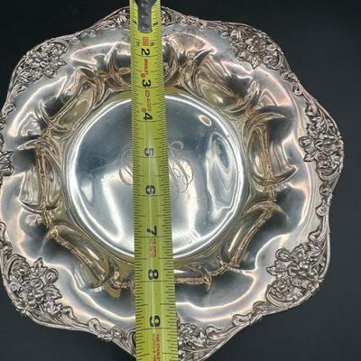 Set of 3 Ornate Sterling Serving Bowls with Monogram