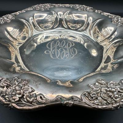 Set of 3 Ornate Sterling Serving Bowls with Monogram