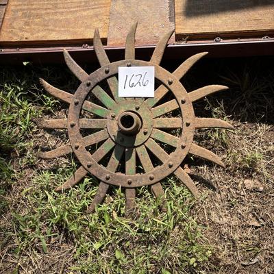 Vintage Cast Iron Rotary Hoe Wheel