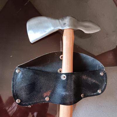 LEATHER HOLSTER AND HATCHET TYPE TOOL
