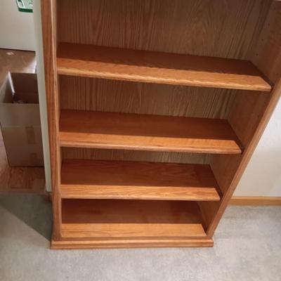 TALL WOODEN SHELF WITH ADJUSTABLE SHELVES