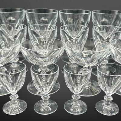 Vintage Crystal Stemware Glasses